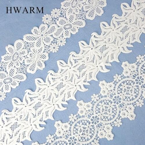 High Quality Sewing Trim Lace Fabric Ribbon Wedding Decoration Diy Hollow Embroidery Milk Silk White Skirt Curtain Accessories