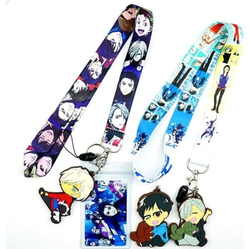 Yuri on Ice Victor Key Lanyard ID Badge Holder Phone Cute Anime Neck Strap with Fashion Key Chain Keychain Charms Accessories