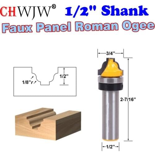 1PC 1/2" Shank Faux Panel Roman Ogee Router Bit door knife Woodworking cutter - C3 Carbide Tipped - ChWJW 14979
