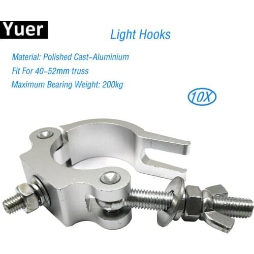 10Pcs/Lot Light Hooks Can Fit For 40-52mm Truss High Quality Aluminium Material Light Hook For Led Par Moving Head Light Clamp