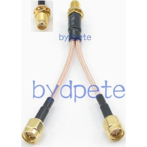 20cm Y type 1 one SMA female jack to 2 two SMA male plug T RF Pigtail jumper 8in 8'' RG316 extension cord Cable