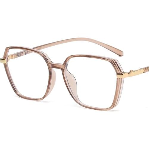 2021 Polygon Anti Blue Light Finished Myopia Glasses Oversized Nearsighted Eyeglasses for Women&Men Blue Blocking Clear Glasses