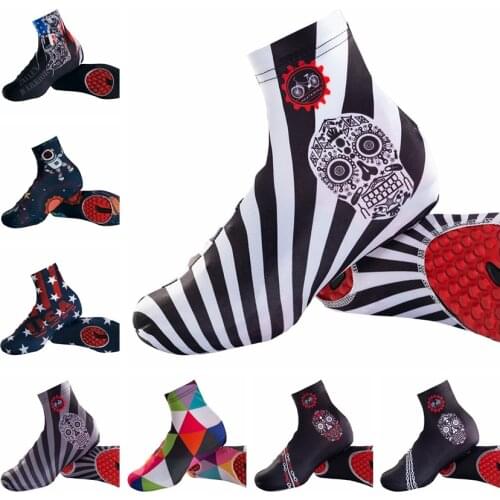 Cycling Overshoes Unisex Windproof Lycra Dust-proof Outdoor Sport MTB Bike Bicycle Cycling Shoe Cover Quick Dry Skull USA