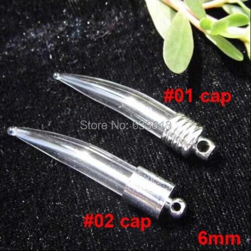 Free shipping! 500pcs/lot 6mm pepper glass Vial Pendant (silver plated cap&rubber plug/mini/charm/ rice/ bottle/miniature/vials)