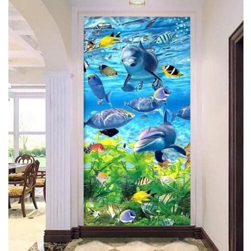Large Mosaic Diamond Picture The undersea world fish landscape Diy Diamond Embroidery 3d Cross stitch diamond painting N1489