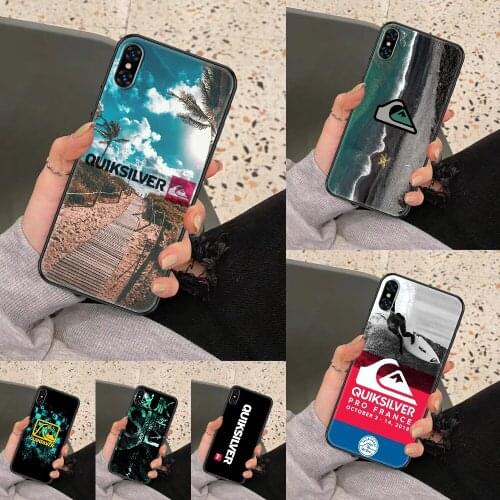 Quiksilver Surf and Skateboard Phone Case Cover Hull For iphone 5 5s se 2 6 6s 7 8 12 mini plus X XS XR 11 PRO MAX black fashion