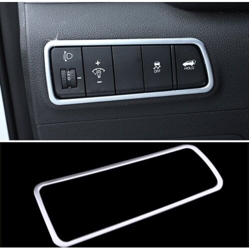 For Hyundai Tucson 2015 2016 2017 2018 ABS Chrome Car Headlight Lamp Switch Button Frame Cover Interior Trims 1pcs