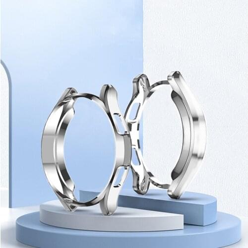 For Samsung Galaxy Watch 4 Classic 42mm 46mm TPU Soft Cases Bumper Frame Plated Cover Case Protective Clear Shell