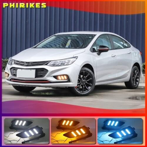 2Pcs DRL For Chevrolet Cruze 2016 2017 2018 Daytime Running Lights fog lamp cover headlight 12V Daylight signal for Chevy