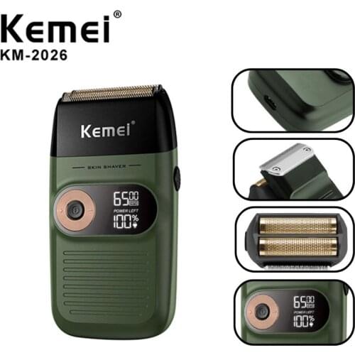 Kemei Electric Shaver for Men Twin Blade Waterproof Reciprocating Cordless Razor Shaving Machine USB Rechargeable Barber Trimmer