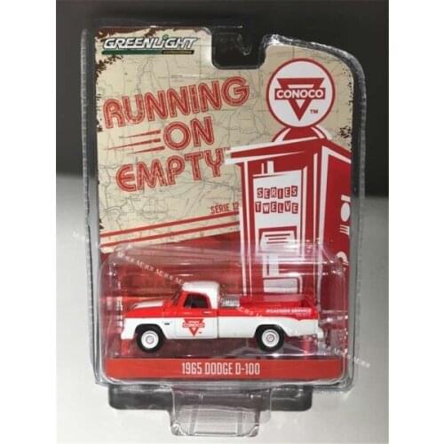 GREENLIGHT 1:64 1965 DODGE D-100 WHITE W RED Alloy model Vintage car Metal toys for childen kids diecast gift