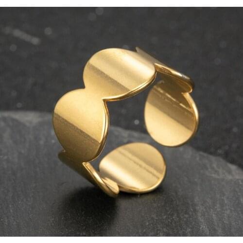 Shuangshuo Minimalist Geometric Multi Round Finger Rings Vintage Stainless Steel Rings Punk Jewelry for Women Men Christmas Gift