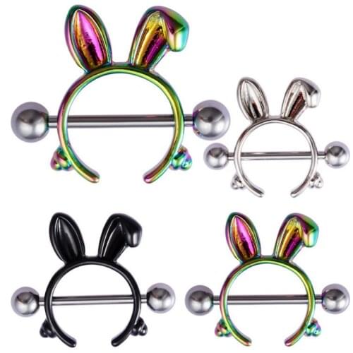 1 Pair Stainless Steel Breast Piercing Jewelry Heart Nipple Piercing Bar Nipple Rings Shield Cover Barbell Sexy Piercings