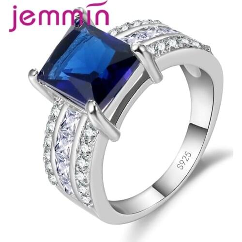 Pretty Wedding Engagement Rings Women 925 Sterling Silver Jewelry Colorful CZ Female Finger Jewelry Bijoux Wholesale