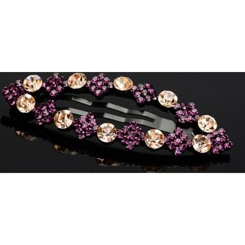 Korean Crystal Hairpins Women Hair Jewelry Fashion Simulation Rhinestone Barrettes Clips Pins Wedding Bridal Tiara Accessories