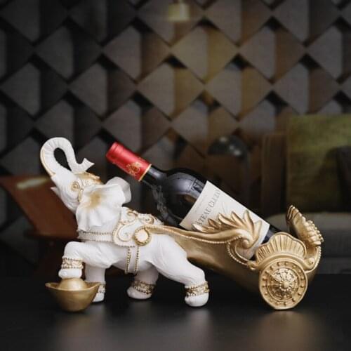 European style creative elephant red wine rack crafts housewarming opening gifts office living room wine cabinet home decoration