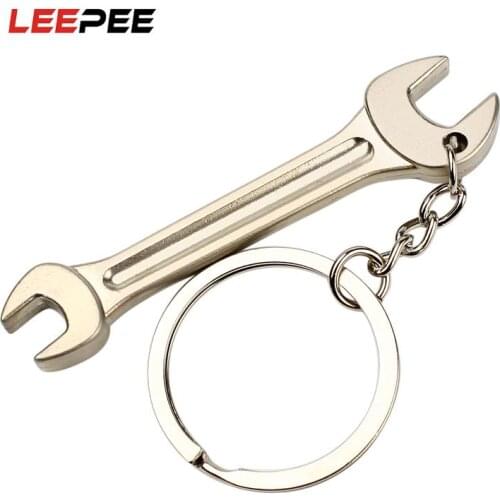 LEEPEE High-grade Simulation Spanner keychain Wrench keychain Stainless Steel Useful Key holder Car keychain
