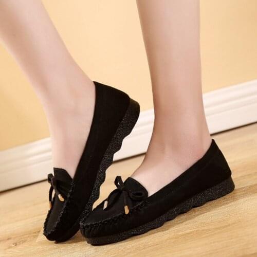 Round Toe Loafers Women Flats Casual Shoes Comfortable Non-slip Mother Shoes Fashion Non-leather Casual Shoes Mocasines Mujer