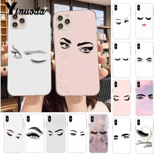 Yinuoda Fashion Eyelashes Lashes pretty girl newly Black Phone Case Cover for iPhone 11 pro XS MAX 8 7 6 6S Plus X 5S SE 2020 XR
