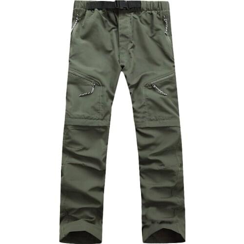 Men Quick Dry Pants Removable OutdoorFishingHikingCamping Outwear Breathable Pants Mens UV Protection Pant Active army Trousers