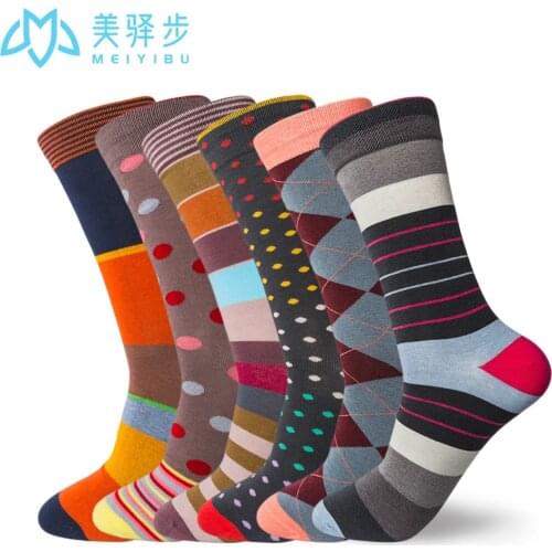 Funny Sock 6 Pairs Per Set New Men and Women Cotton Socks Striped