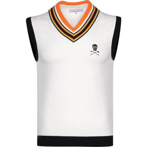 New golf knitted vest for man lightweight wool poly knitted mens golf vest