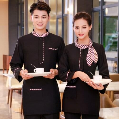 New Arrival 2020 Fashion Autumn Winter Women Hotel Waiter Cleaner Work Uniforms Restaurant Workwear Housekeeping Uniform AS496