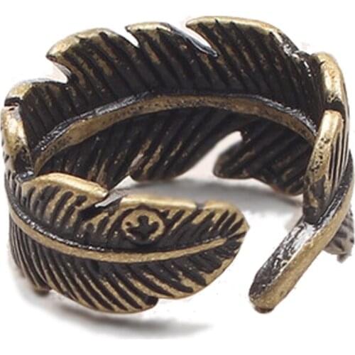 Punk Retro Feather Rings For Women Ladies Jewelry Simplicity Man Ring Girls Wedding party Gifts High Quality