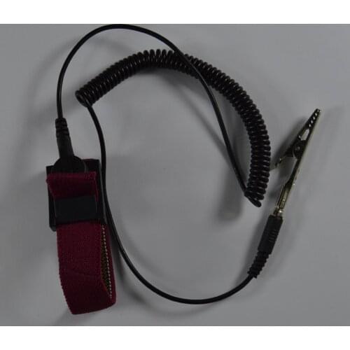 PU Cordless wireless Clip Antistatic Wristband Esd Wrist strap Discharge cables for Electrician IC PLCC worker color red
