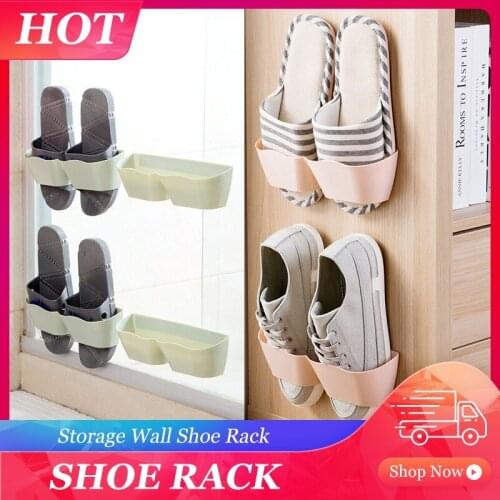 Practical Seamless Wall-mounted Shoe Rack Home Storage Three-dimensional Wall Slipper Shelf High Heels Sports Shoes Storage Rack