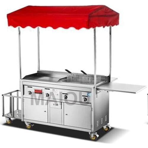 Teppanyaki Commercial Barbecue Night Market Stalls Fried Skewers Boiled Skewers Multigrain Pancake Pan Fried Griddle Snack Cart