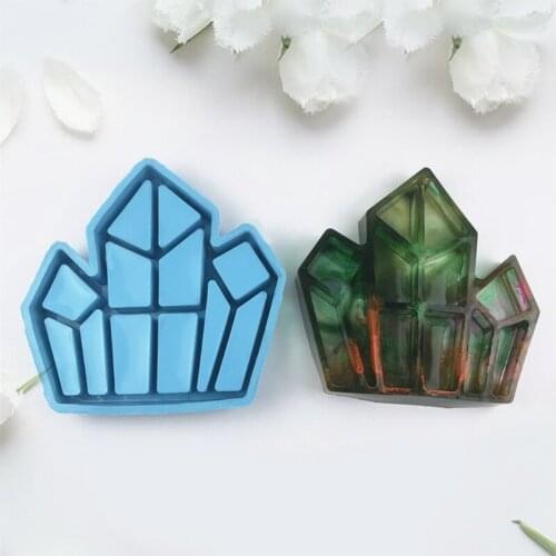 Crystal Shaped Organizer Epoxy Resin Mold DIY Crafts Jewelry Makeup Storage Box Shelf Display Stand Tray Silicone Mould T84A