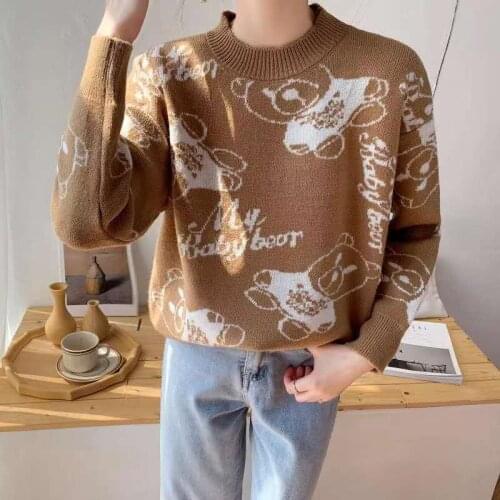 Sweater women loose casual 2021 fashion temperament new autumn and winter pullover long sleeve round neck sweater all-match