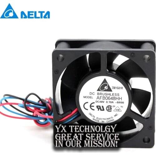 For Delta AFB0648HH DC48V 0.10A 60 * 60 * 25MM 60mm three line axial cooling fan