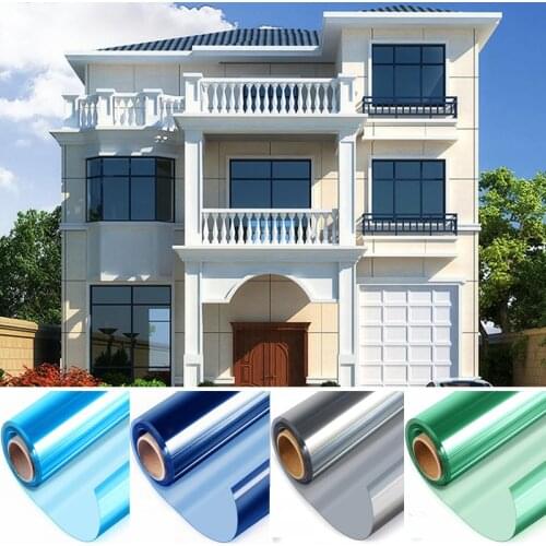 Vintage Sunscreen one way mirror window film anti look self-adhesive vinyl blackout Glass Stickers silvery Privacy Window Tint