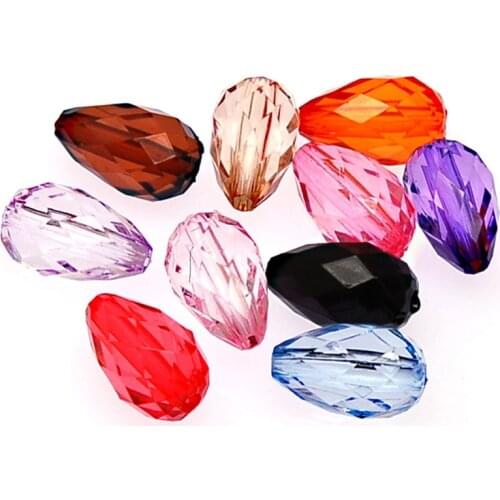 High Quality Teardrop Beads 11x18mm Transparent Faceted Teardrop Acrylic Bead For Jewelry Supplies Making Accessories