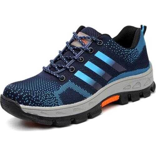 Work Safety Shoes For Men Summer Breathable Boots Working Steel Toe Anti-Smashing Construction Safety Work Sneakers 1