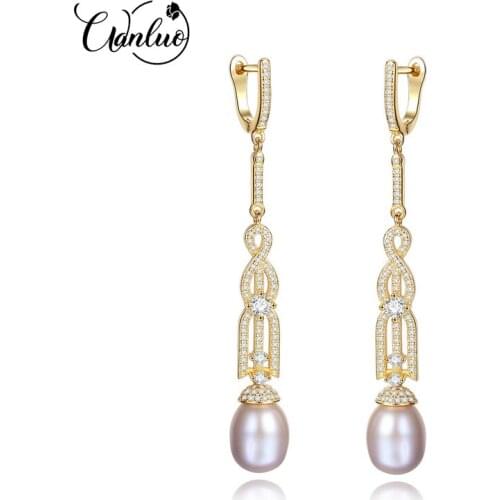 WL 925 Sterling Silver Long Clip Earrings for Women Fine Ear Jewelry Natural Freshwater Pearl Female Bohemia Bijoux Accessories