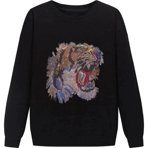 Winter Mens Hoodie O-Neck Hoody Plus Size Long Sleeve Warm Leisure Business Design Rhinestone Tops Pullover H633