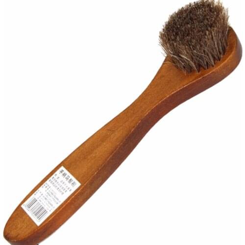 1PC Long Wood Handle Polish Buffing Brush Care Bristle Hair Shoes Brush Cleaning Tools Wholesale Top Quality
