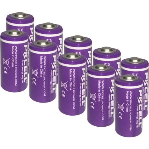 10PCS x PKCELL ER14250 AA battery primary battery lithium B14250 3.6v 1200mah 1/2 AA Li-SOCl2 Lithium Non-rechargeable Battery