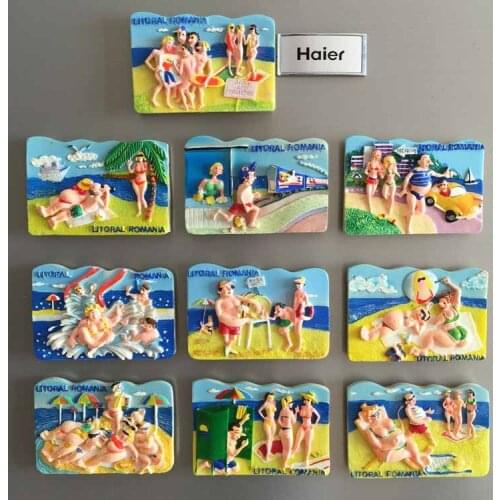 10pcs Romania tourism to commemorate the creation of a refrigerator attached to the beach cultural tourism collection decoration