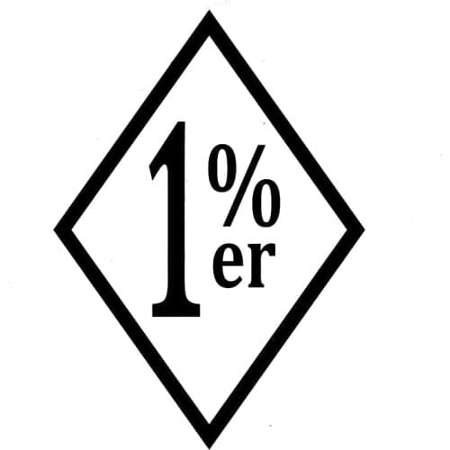 10CM*14CM 1%er One Percenter Biker Bad Boy Car Sticker Accessories Car styling Black Sliver C8-0790