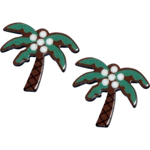 20Pcs Coconut Rree Acrylic Decoration Crafts Beads Flatback Cabochon Scrapbook DIY For Clothes Embellishments Accessories