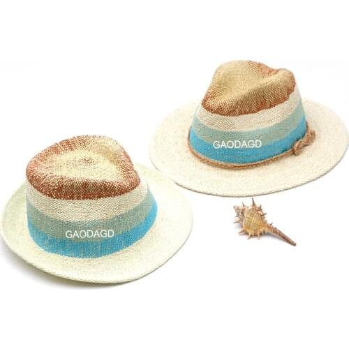 2021 New Ladies British Small Top Hat Jazz Hat Woven Paper Straw Hat Large Brim Panama Straw Hat