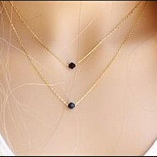 2020 vintage black gothic lolita Victorian crystal punk choker necklace multi-chain jewelry