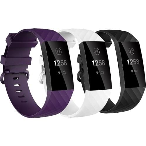 Baaletc Watch Wrist Straps For Fitbit Charge 3 TPU Replacement Bands Bracelet For Fitbit Charge 3 with 3/4pcs Pack Accessory