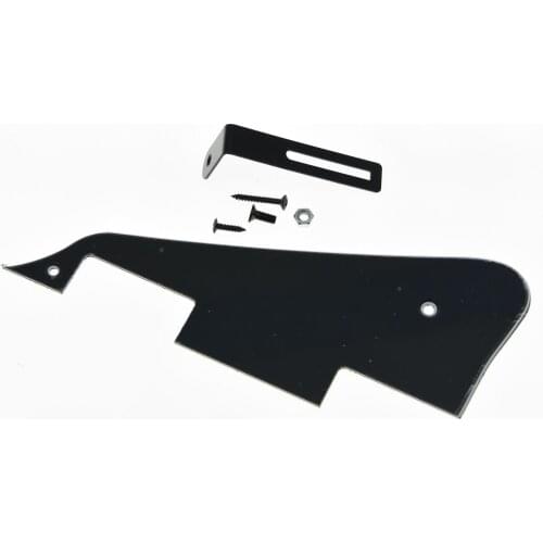 Black 3 Ply LP Guitar Pickguard Scratch Plate with Black Bracket fits LP