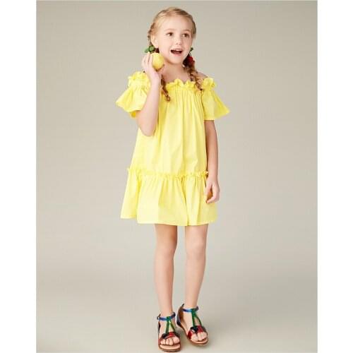 Childrens Dress Girl Dresse Girl Collar Sweet Childrens Princess dress Cotton