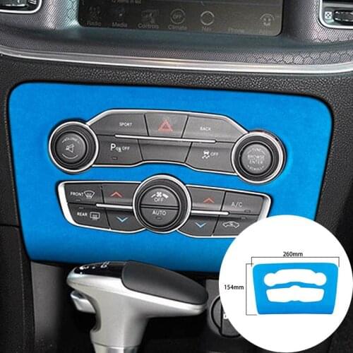 For Dodge Charger 2016-2021 Alcantara Suede Wrap Car Central Control Air Conditioner Switch Panel Strip Cover Trim Sticker
